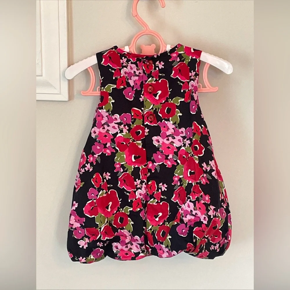 The Children’s Place Baby Girls Floral Bubble Dress With Rosettes Size 3-6 M